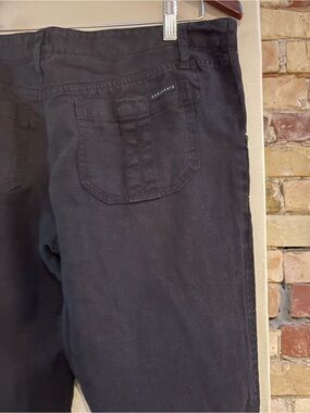 Vintage Sanctuary Black 100% Linen Wide Leg Utility Pants - Size 30